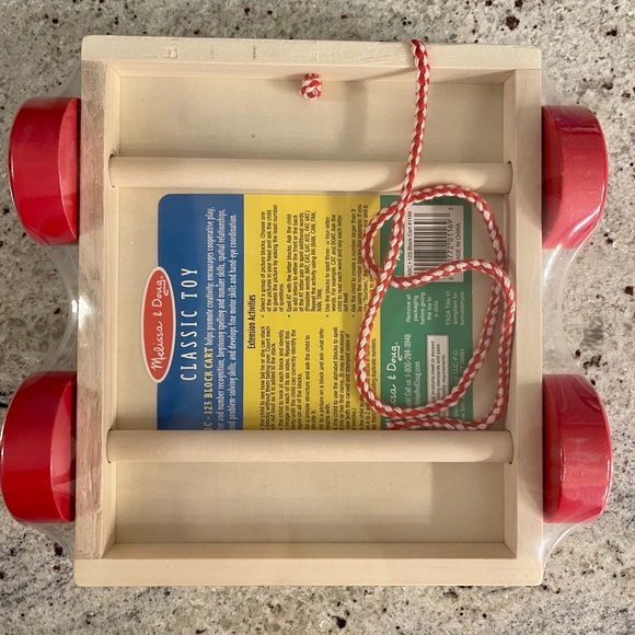 NWT Melissa & Doug Classic ABC Wooden Block Cart - Picture 2 of 2